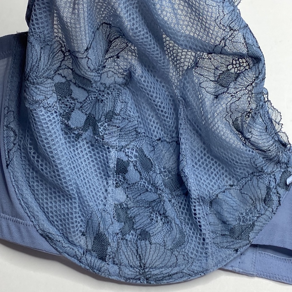 50D blue lace unlined full coverage underwire bra NWT Lane Bryant bra 50 D - Picture 5 of 9